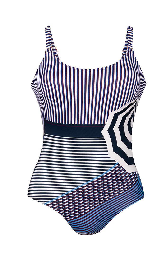 Sunflair Mastectomy Striped Swimsuit in Blue